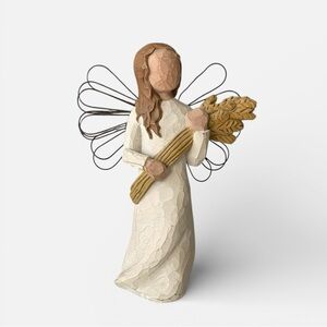Angel of Autumn Figurine with Wheat, Fall Harvest Holiday